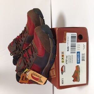 Mens Avenger Steel-toe Work Boots Edge CT Brown/Red size 8